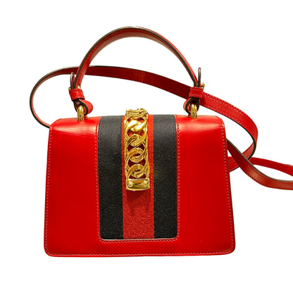 Used GUCCI SYLVIE Cross Body Bag Red GHW
