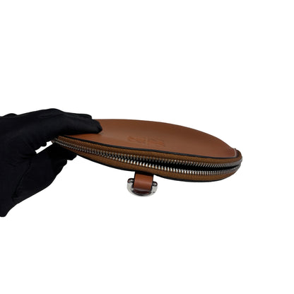 Used LOEWE Leather Anagram Heel Pouch Crossbody Bag Brown，PHW