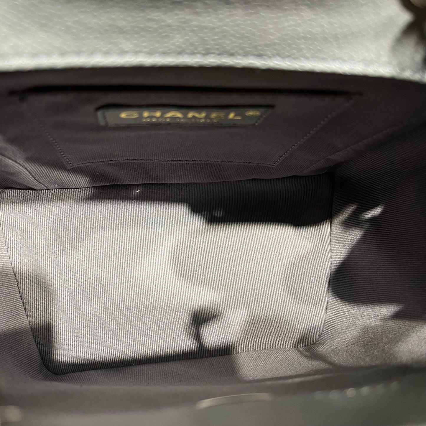 Used CHANEL Caviar Leather Small Duma Backpack Grey GHW