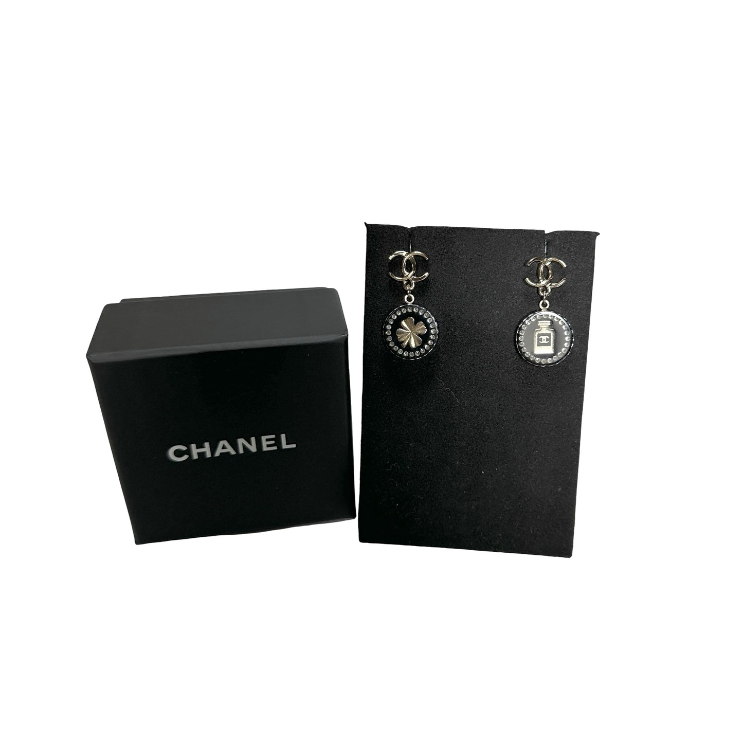 Used CHANEL Earrings CC Logo Earrings PHW