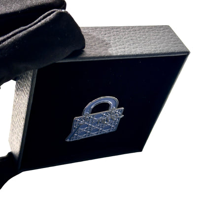 Used DIOR Metal Lady Dior Celebration Brooch Accessories Navy Blue PHW