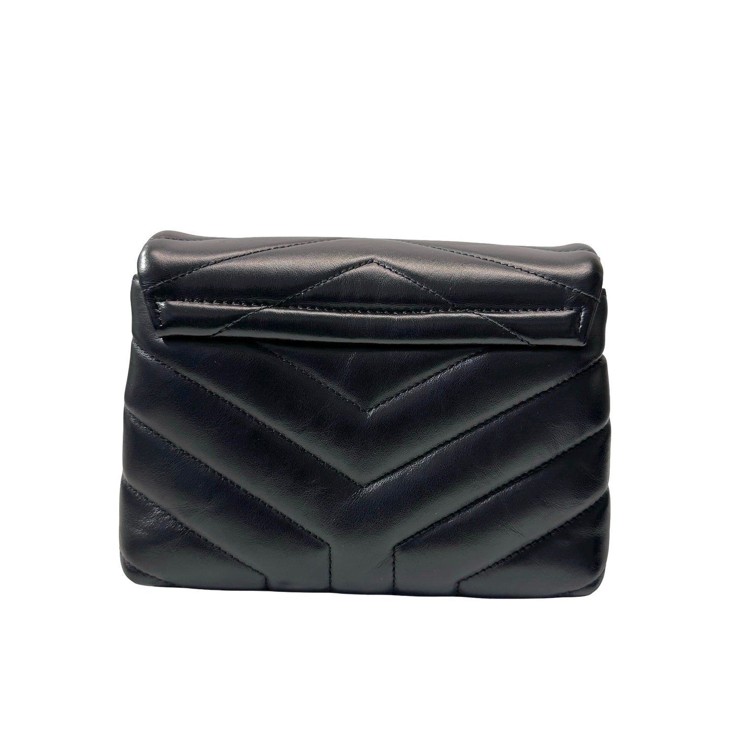 SAINT LAURENT Matelassé Calfskin Loulou Shoulder Bag Black