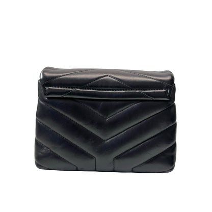 SAINT LAURENT Matelassé Calfskin Loulou Shoulder Bag Black