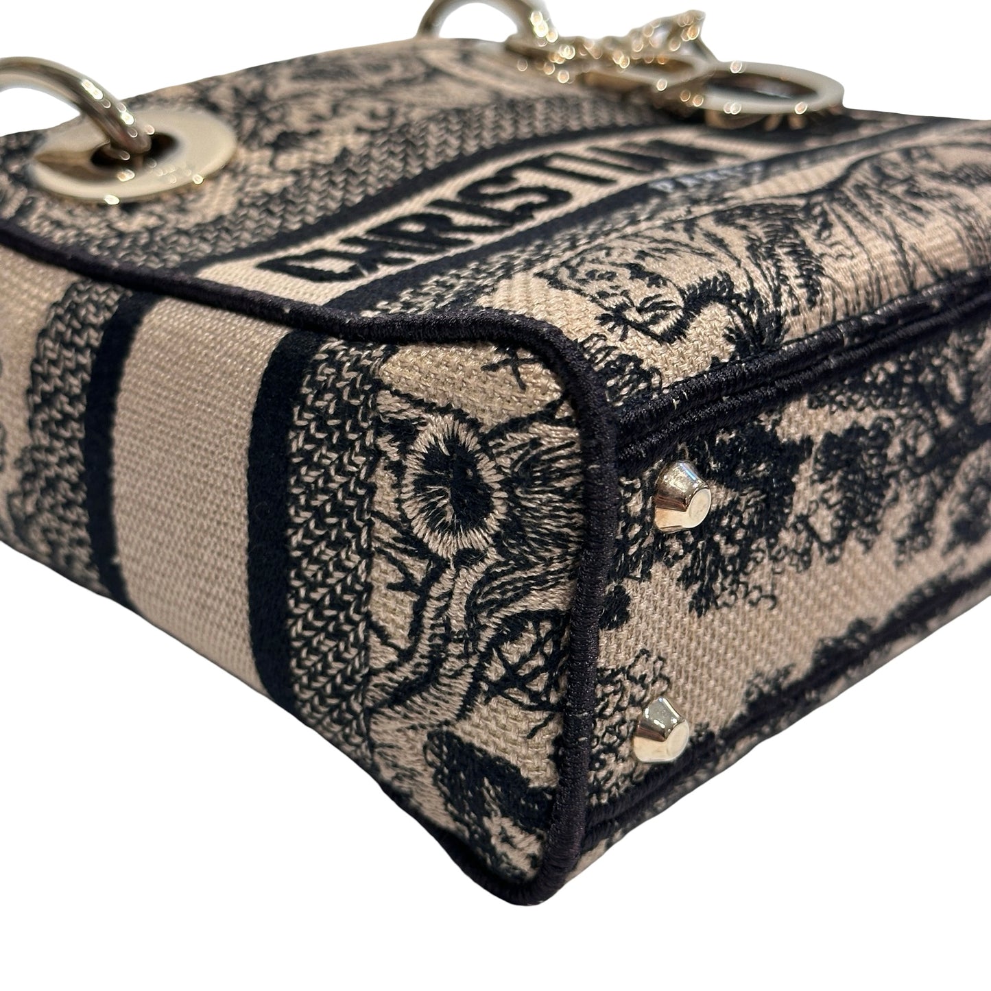 Used Dior Canvas Mini Lady Dior Clutch Multicolour