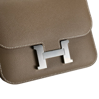 Brand New HERMES Epsom Leather Constance Crossbody Bag Etoupe
