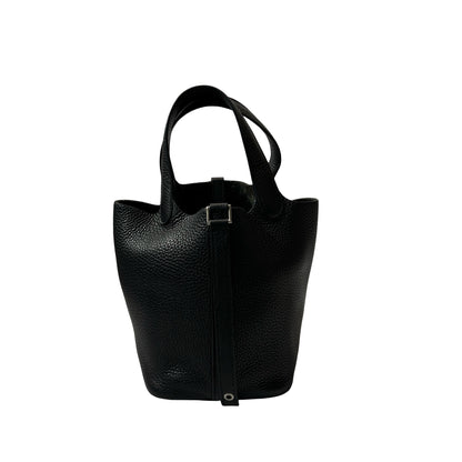 Used HERMÈS Picotin 18 Bucket Bag Black PHW