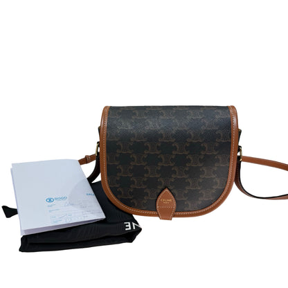 Used CÉLINE FOLCO BAG FOLCO Cross Body Bag Brown GHW