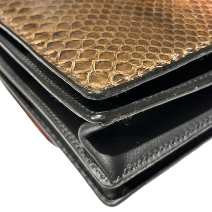 Used MARC JACOBS Snake Skin Chain Shoulder Shoulder Bag Brown