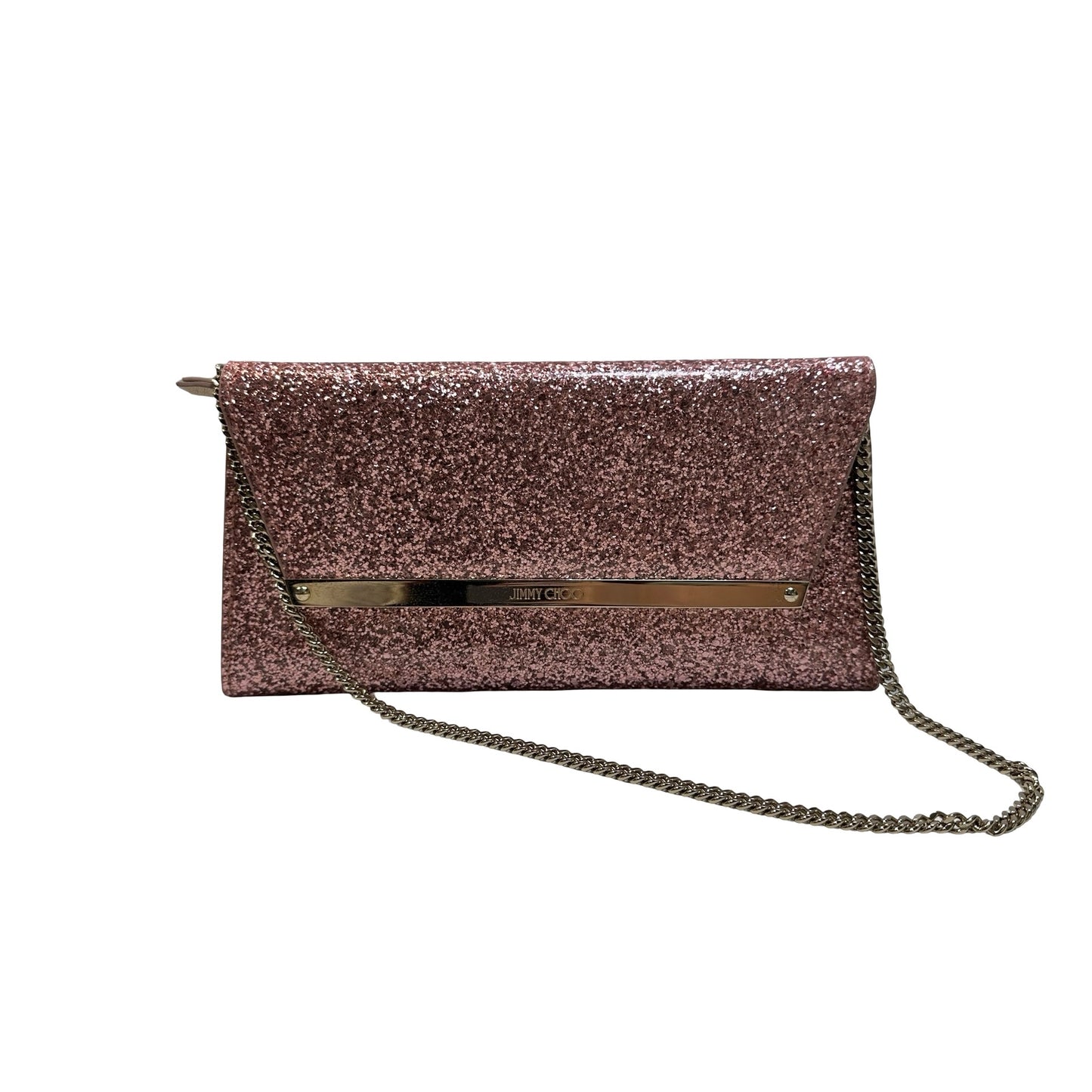 Used JIMMY CHOO Glitter Glitter Bag Clutch Pink