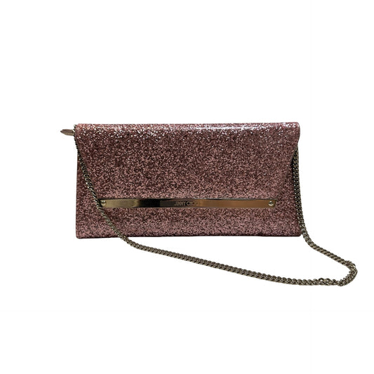 Used JIMMY CHOO Glitter Glitter Bag Clutch Pink