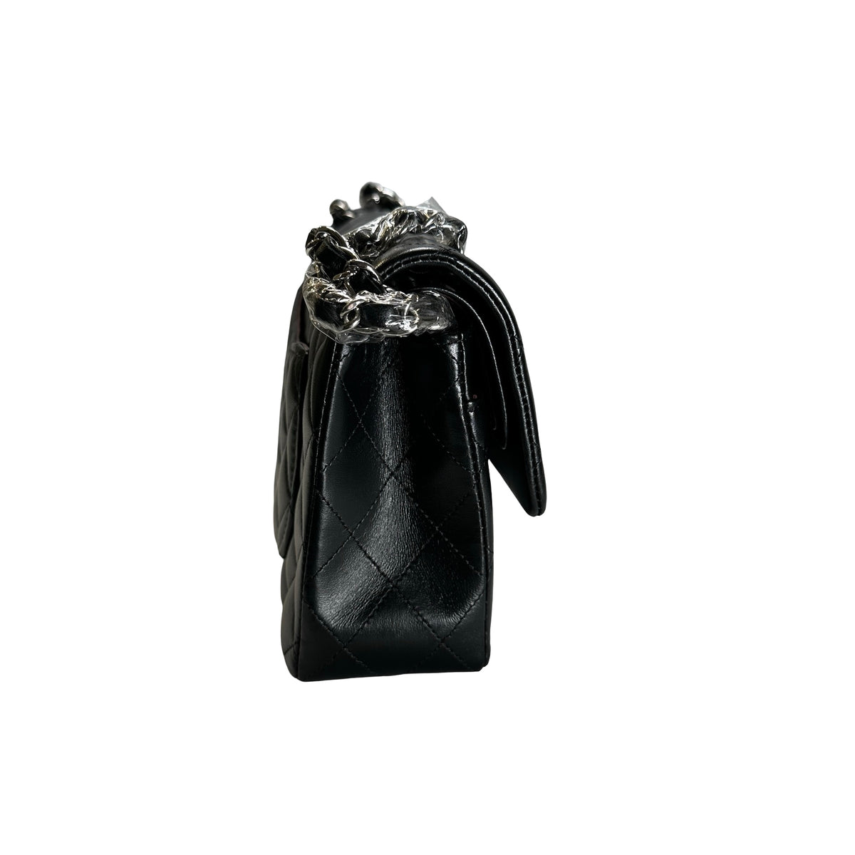Used CHANEL Quilted Classic Flap Chain Shoulder Bag Black Silver
