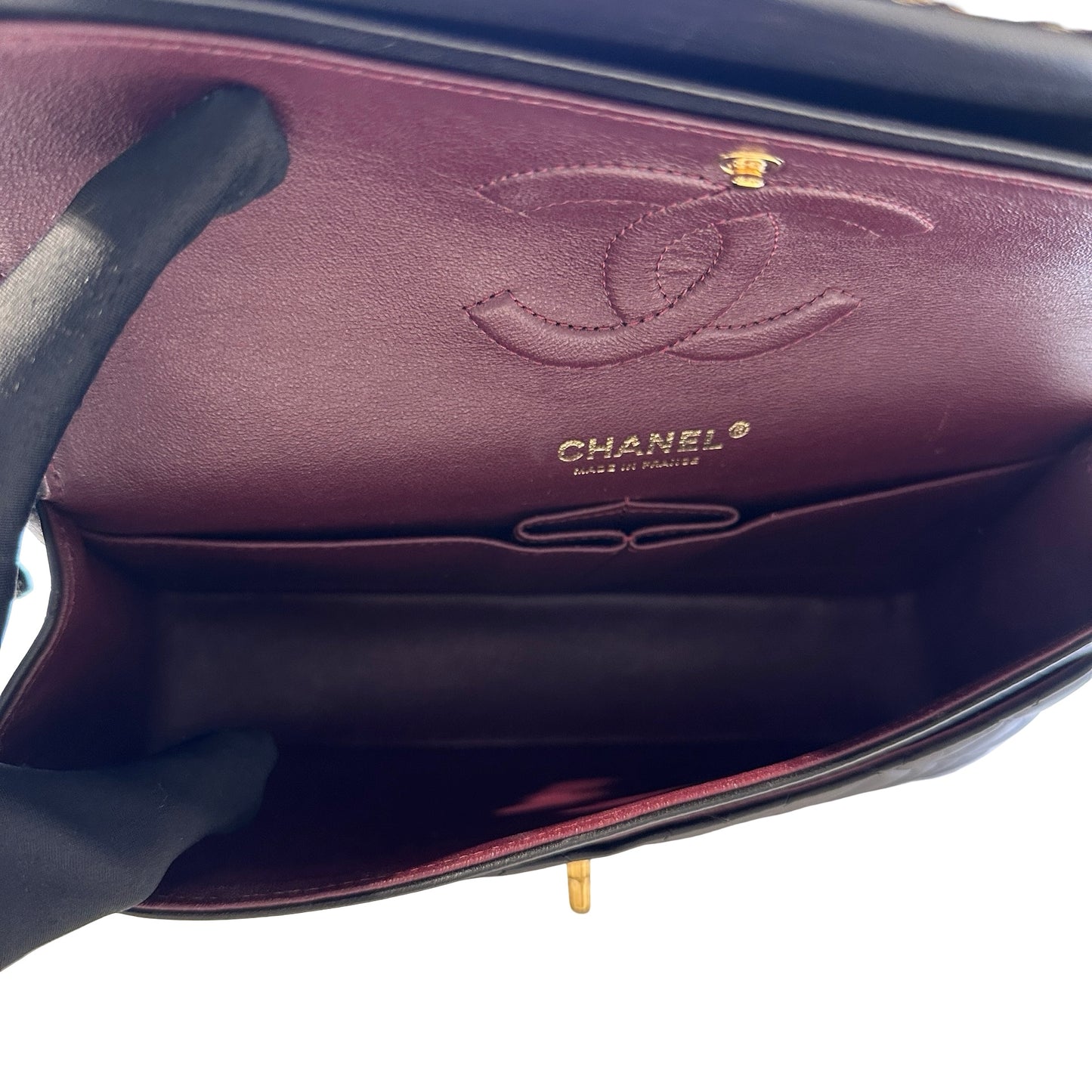 Used CHANEL Lambskin CF25 Shoulder Bag Black