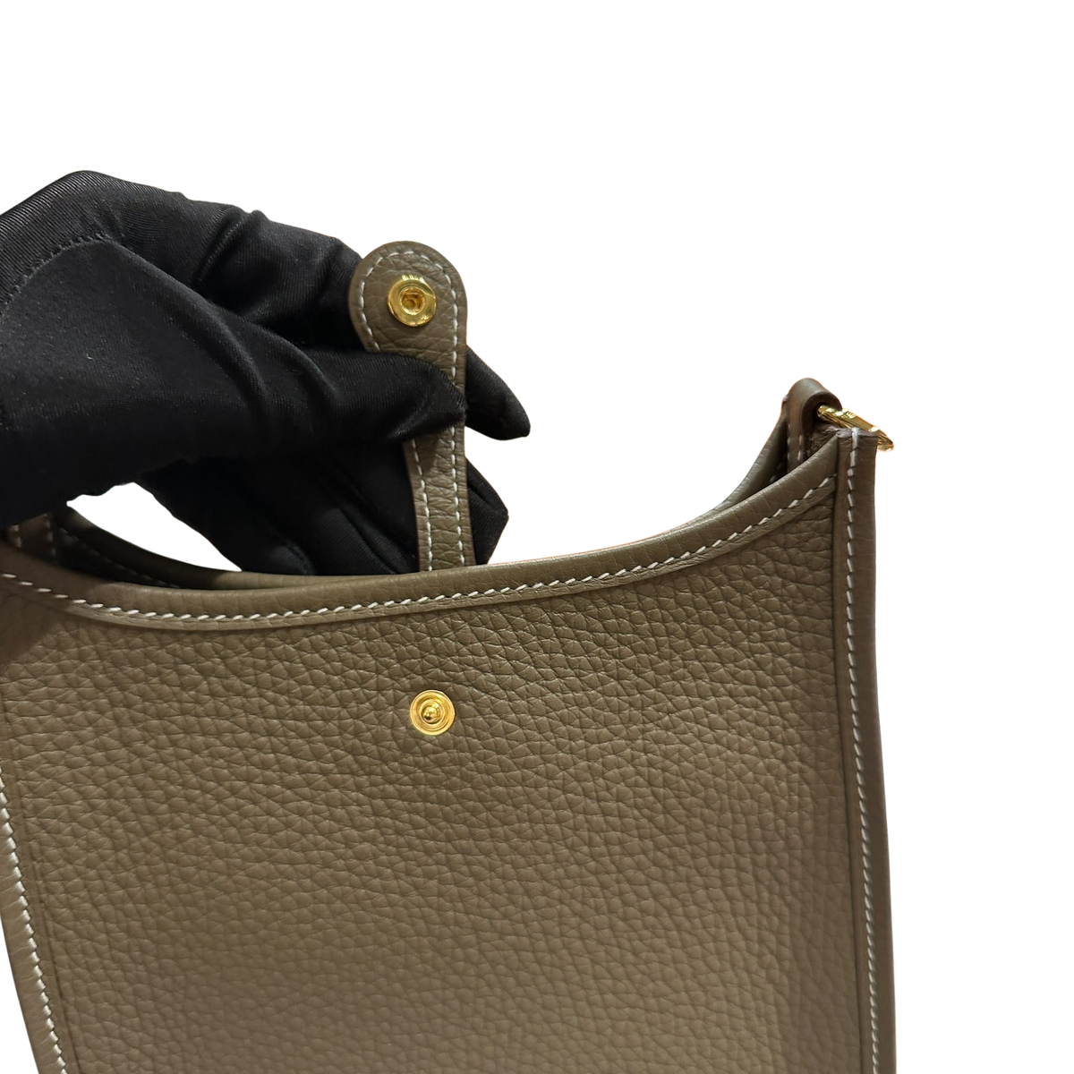 Brand New HERMES Clemence Evelyne Crossbody Bag Etoupe