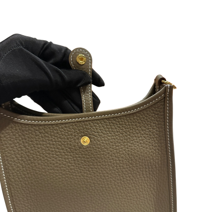 Brand New HERMES Clemence Evelyne Crossbody Bag Etoupe