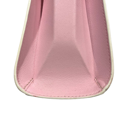 Used DELVAUX Calfskin Leather Tempete MM Shoulder Bag Pink GHW
