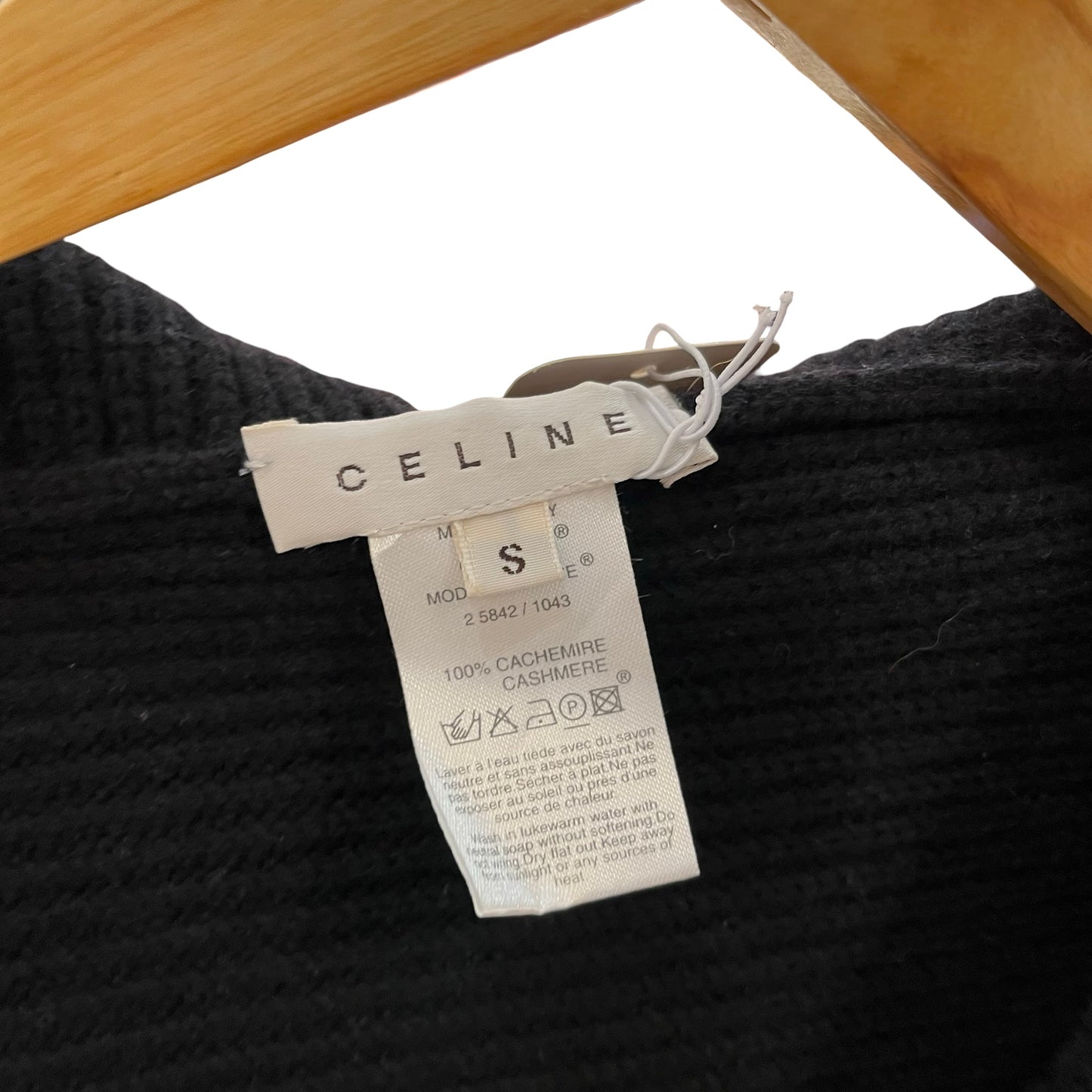 Used CÉLINE Cashmere Cape Clothes Black