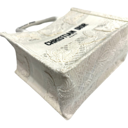Used DIOR Book Tote Handbag White