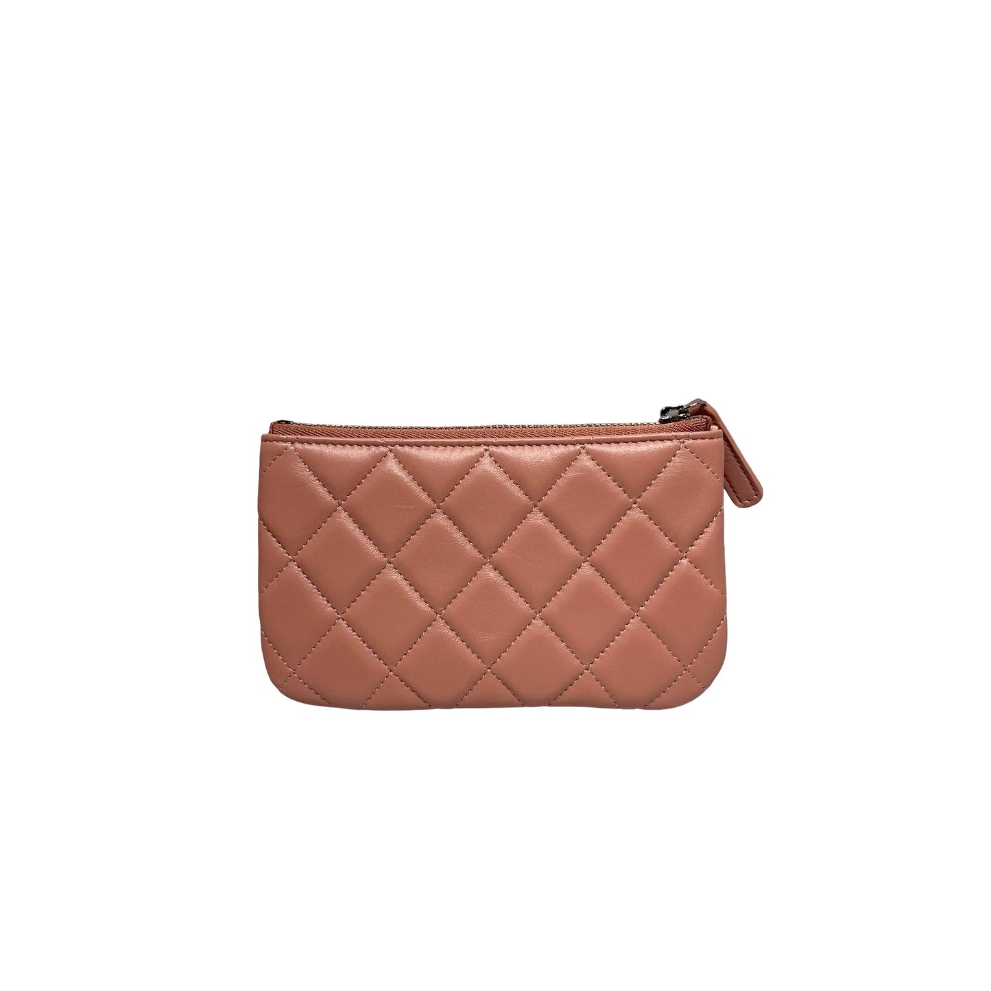 Unused CHANEL Lambskin Leather Pouch Pink PHW