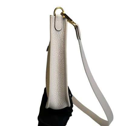 Used HERMES Clemence Leather Evelyne Cross body bag Craie