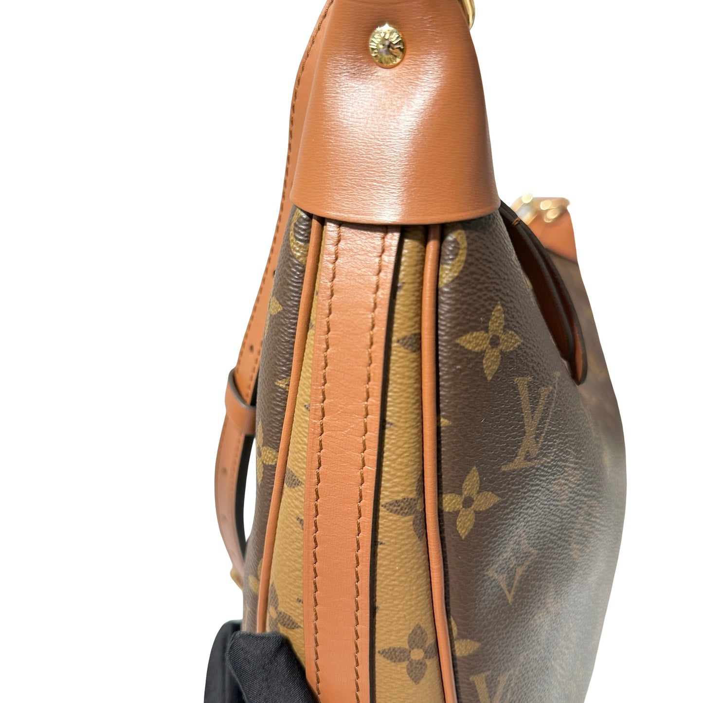 Used Louis Vuitton Monogram Canvas Loop Hobo Bag Brown GHW