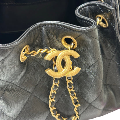 Used Chanel Mini 25 Shoulder Bag Black GHW