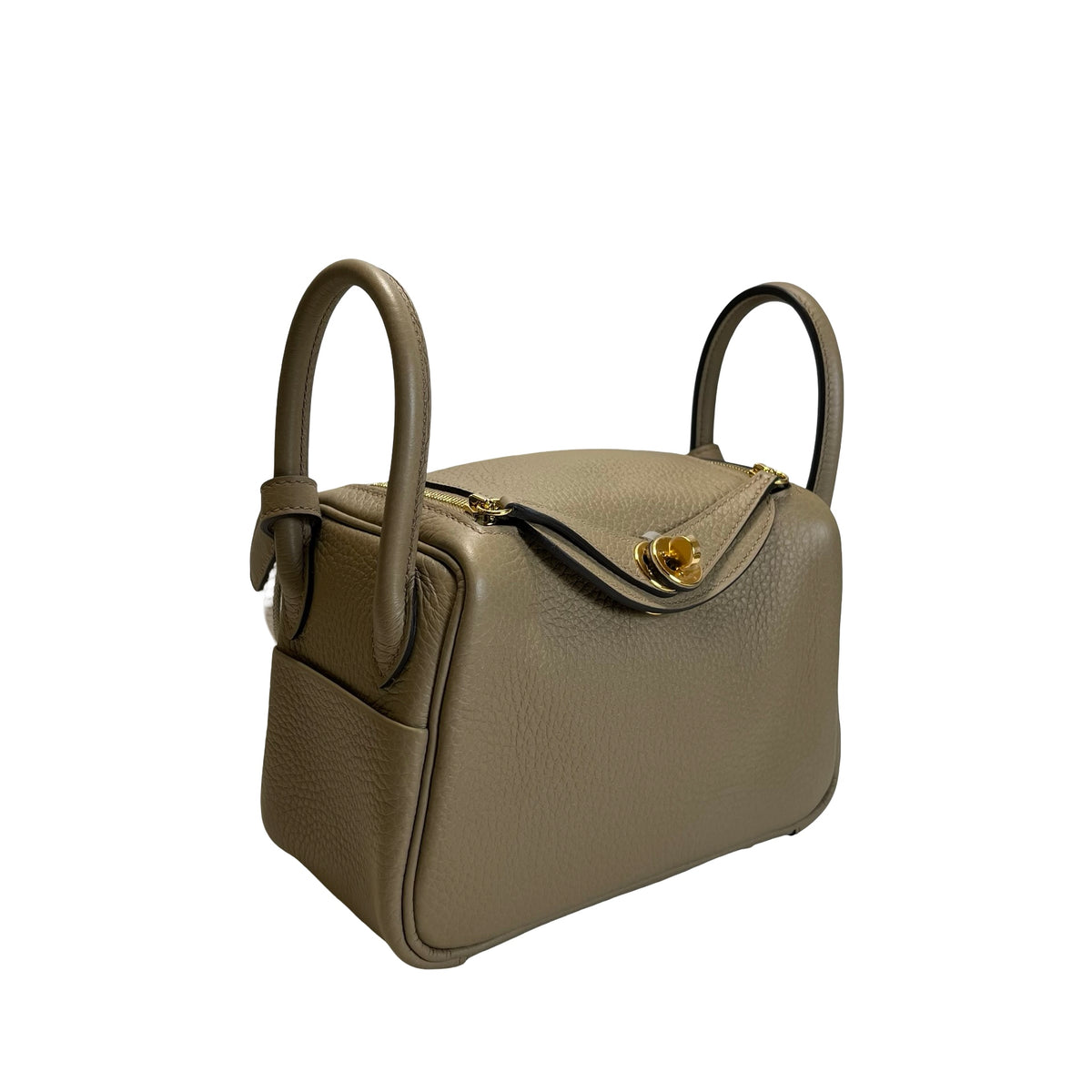 Brand New HERMES Clemence Lindy Handbag Etoupe