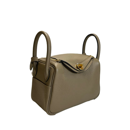 Brand New HERMES Clemence Lindy Handbag Etoupe