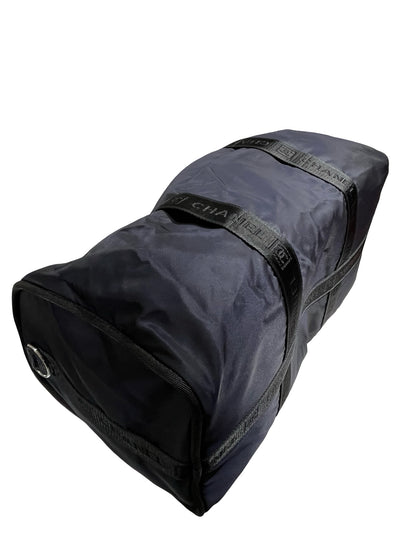 Used CHANEL Nylon Tote Bag Holdall Navy Blue Black PHW