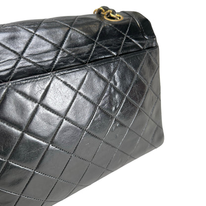 Used CHANEL Quilted Quilted Classic Flap Bag Shoulder Bag Black Gold