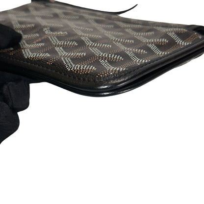 Used GOYARD Goyardine Canvas Plumet Crossbody Bag Black Brown