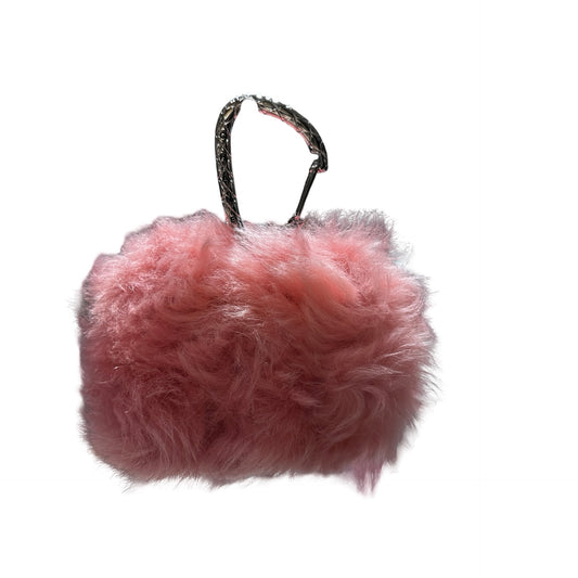 New CHANEL Lambskin Leather Shearing Jewel Hook Card Holder Pouchette Pink PHW
