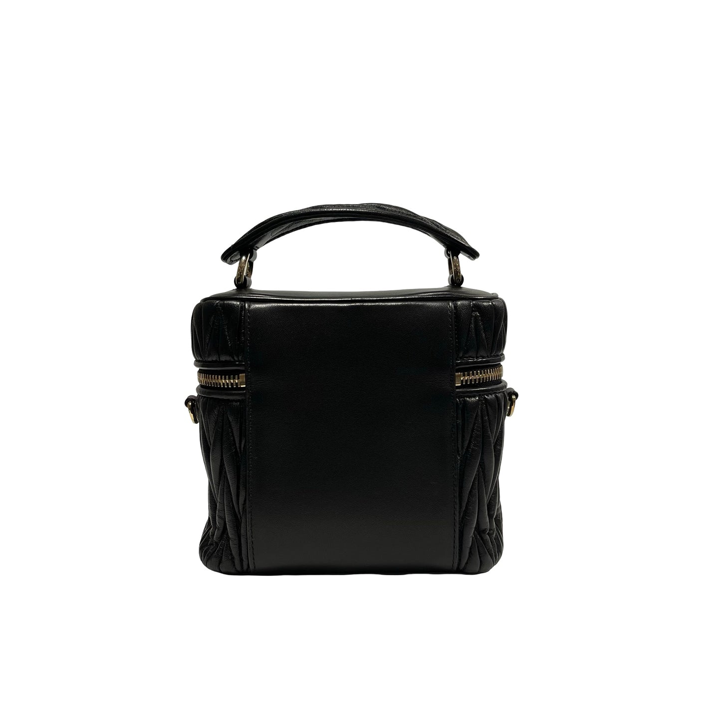 Used MIUMIU Lambskin Leather Two Way Shoulder Bag Black PHW
