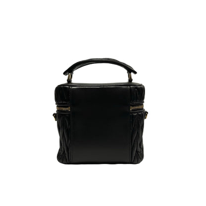 Used MIUMIU Lambskin Leather Two Way Shoulder Bag Black PHW