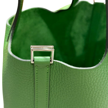Brand New HERMES Clemence Picotin Lock Bucket Bag Green