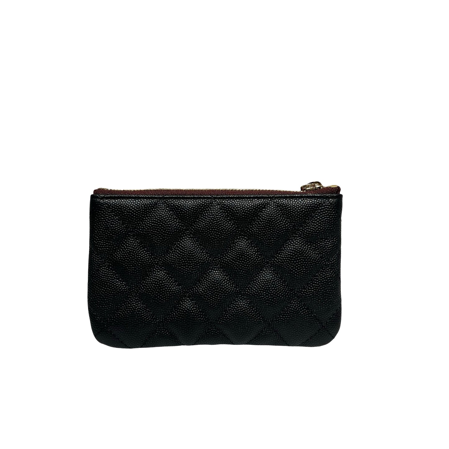 Unused CHANEL Calfskin Leather Pouch Black GHW