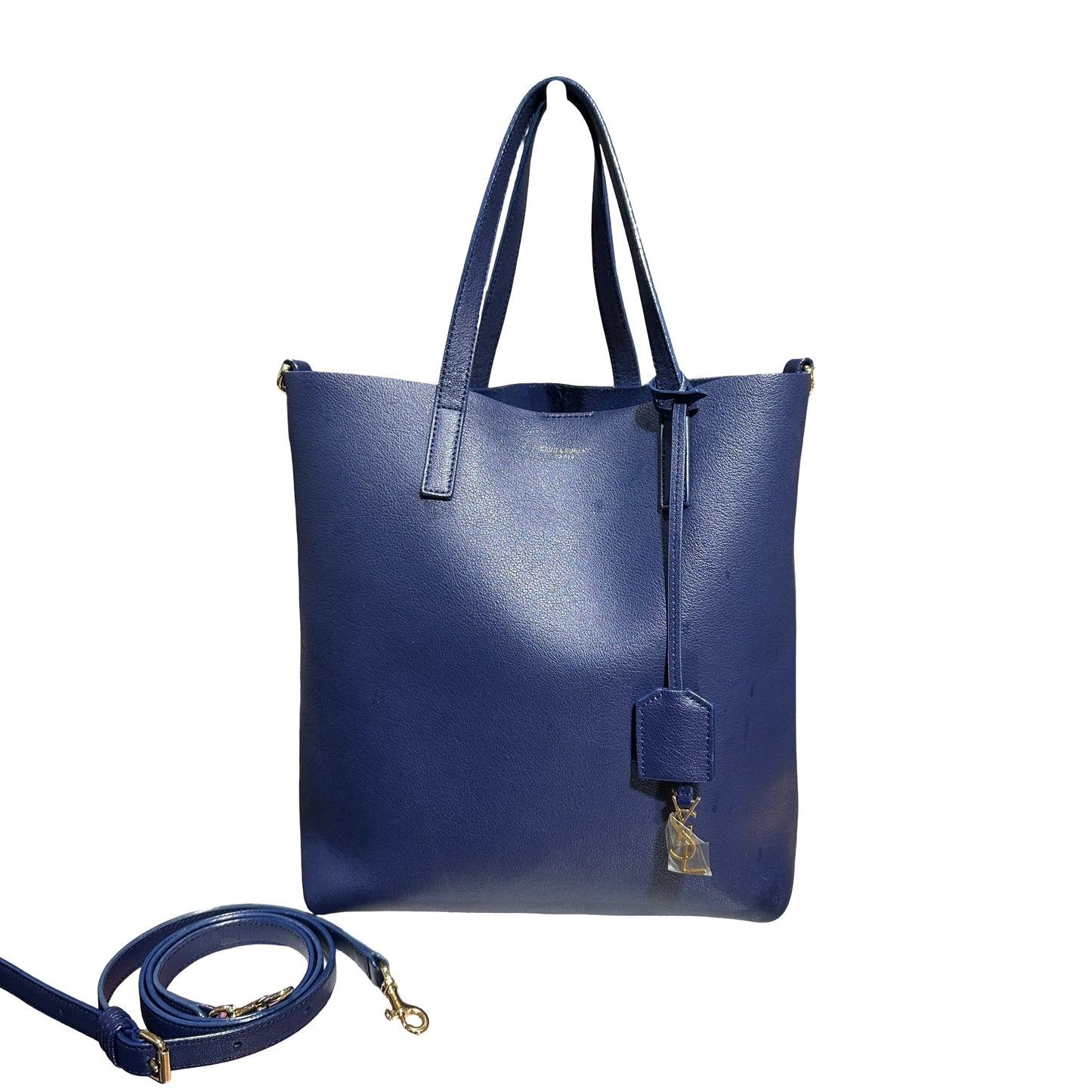 Used SAINT LAURENT Tote Bag Navy Blue GHW