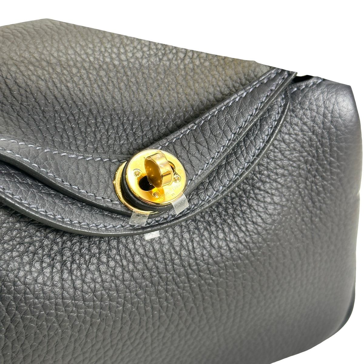 Brand New HERMES Clemence Mini Lindy Handbag Caban GHW