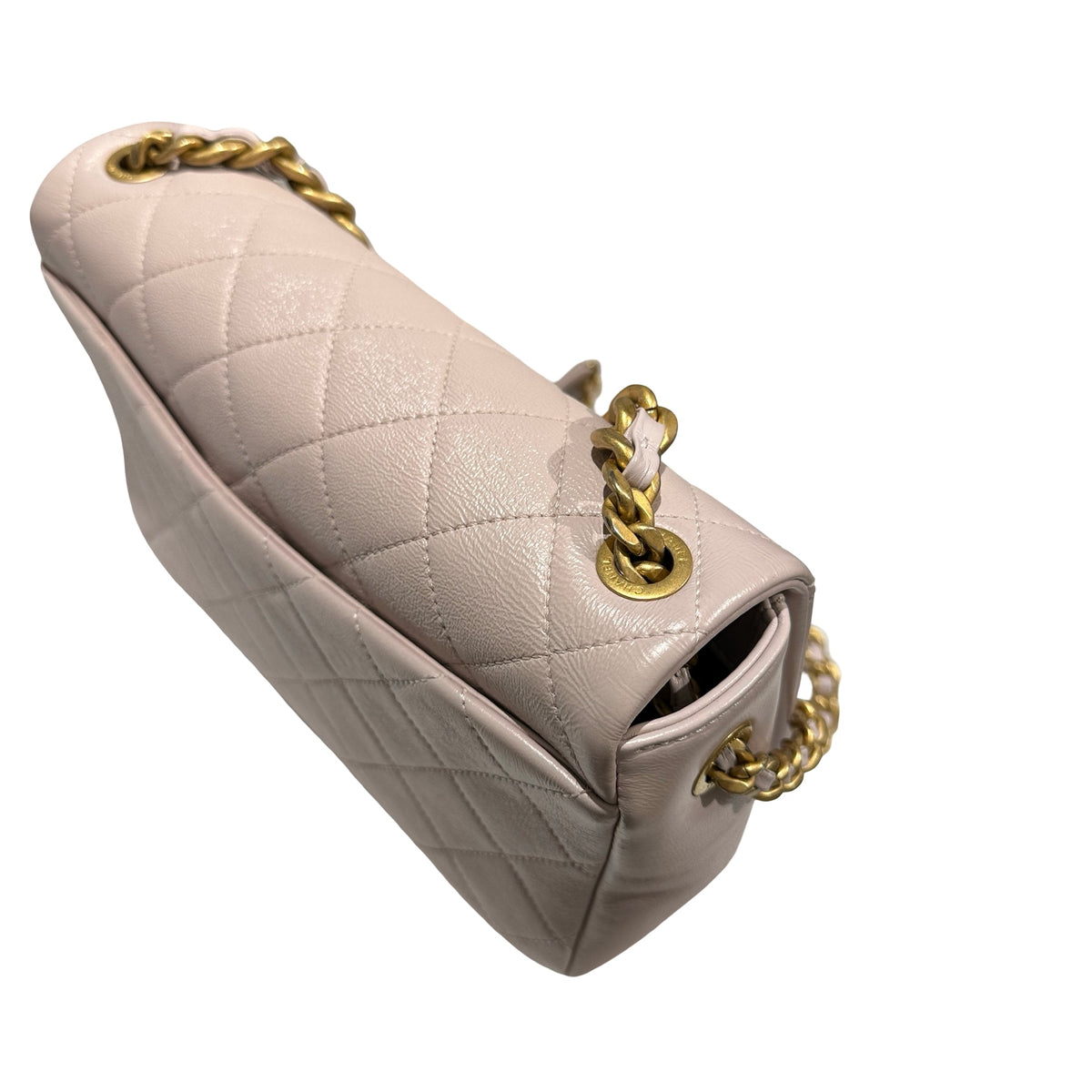 Used CHANEL Quilted Caviar 20B small fashion therapy flap bag Chain Shoulder Bag Light Purple