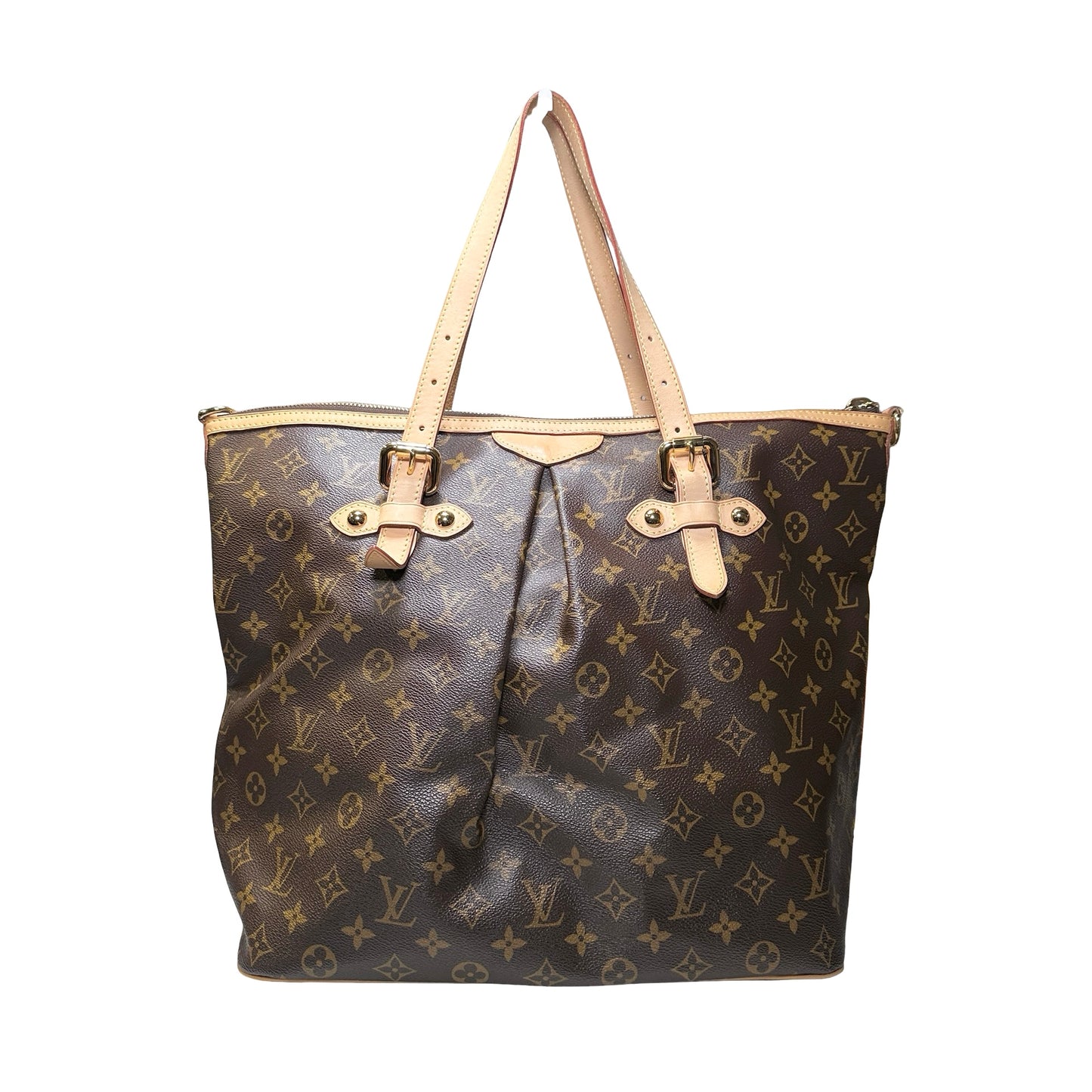 Used LOUIS VUITTON Monogram Palermo GM Shopper Bag Brown GHW