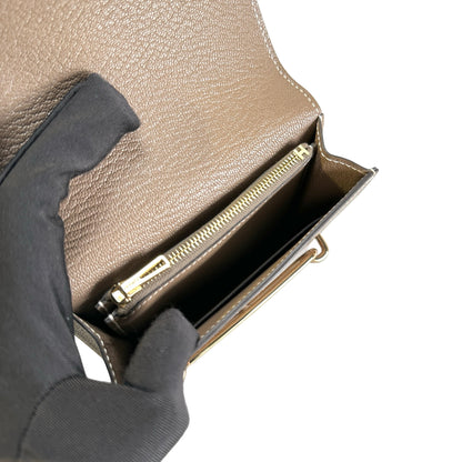 Used HERMES Etoupe Roulis Wallet Brown PHW