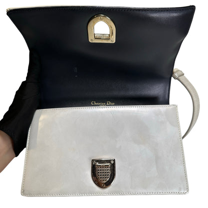 Used DIOR Diorama Crossbody Bag White GHW