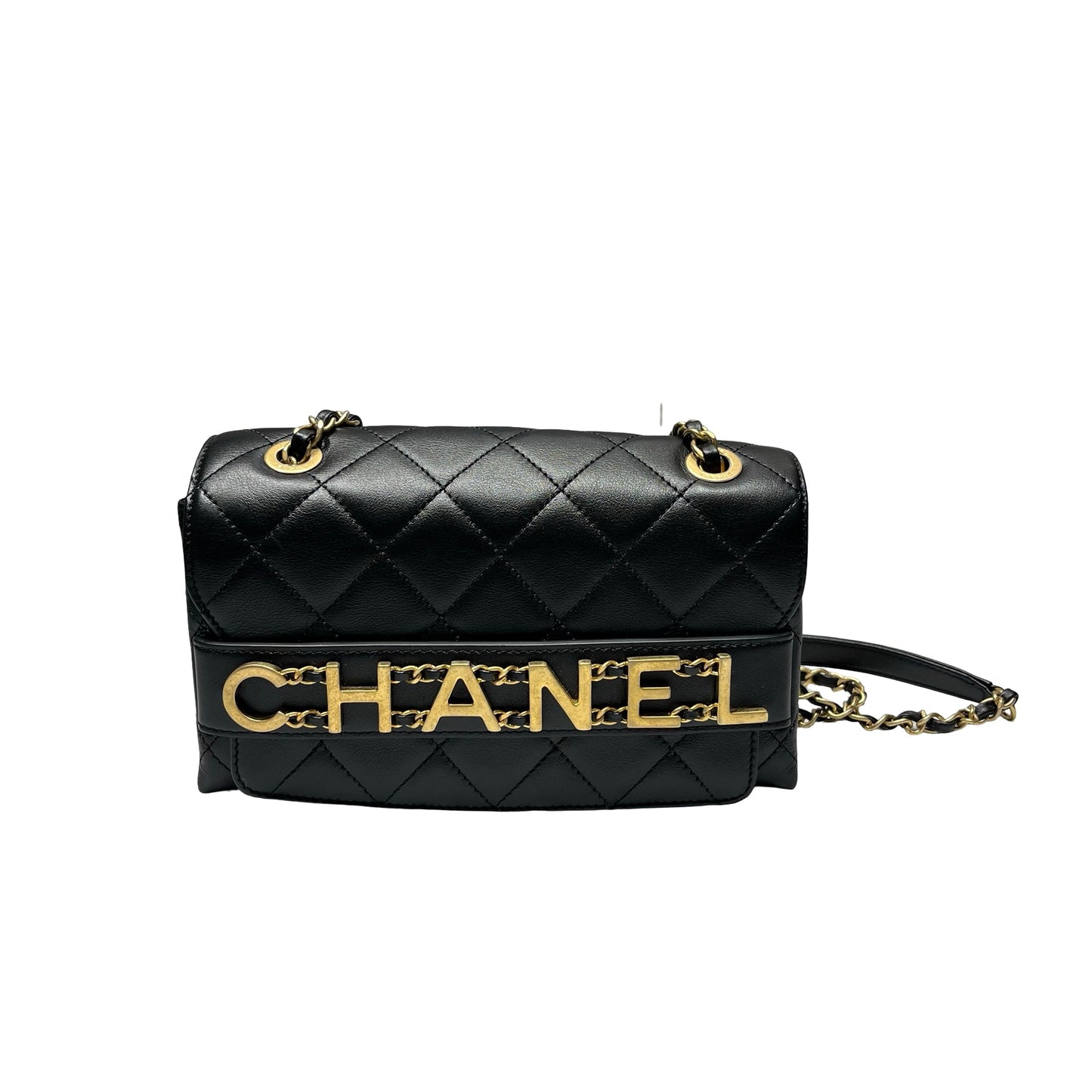 Used CHANEL Cross Body Bag Black GHW