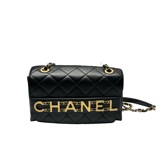 Used CHANEL Cross Body Bag Black GHW