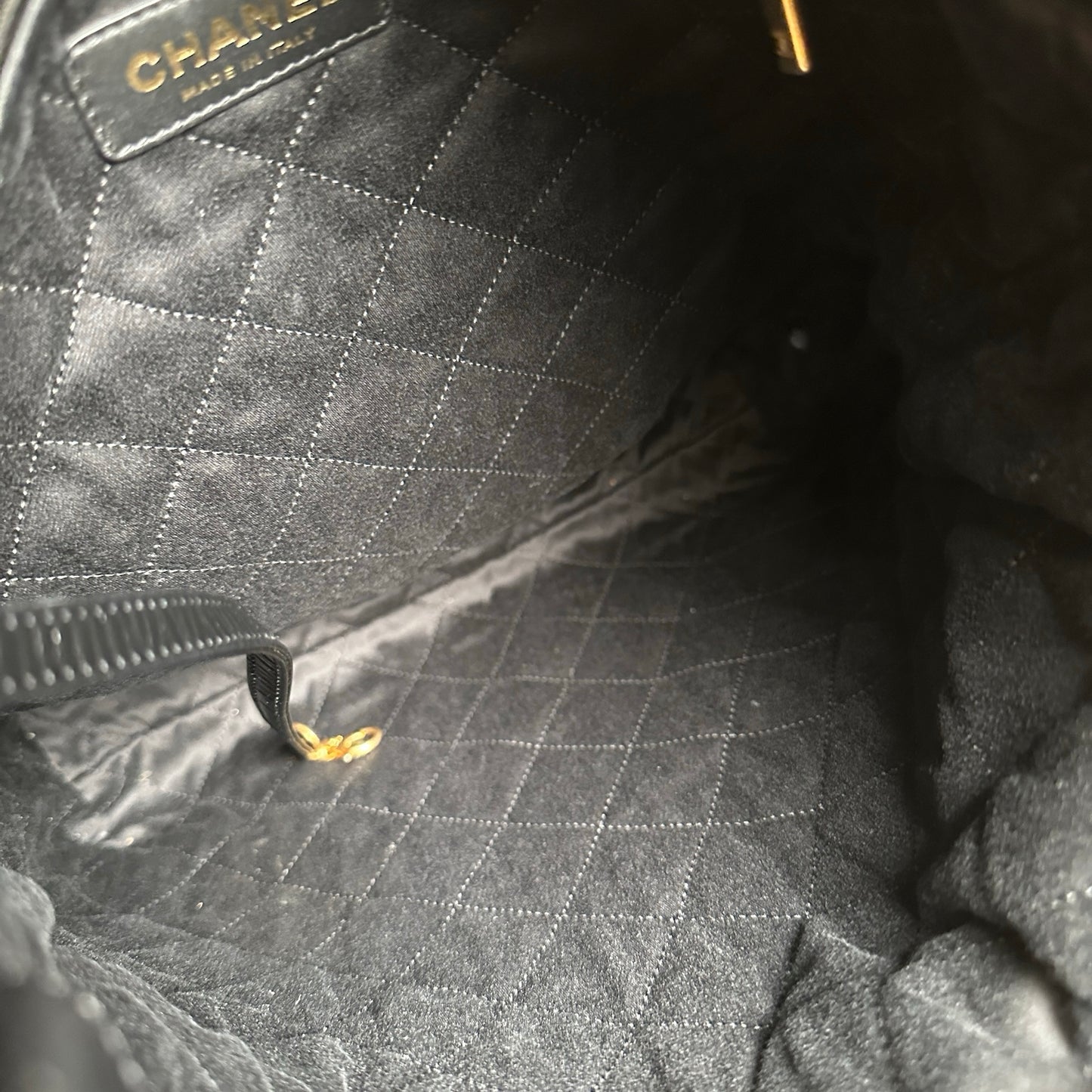 Used CHANEL Quilted Calfskin Chanel 22 Backpack Backpack Black Gold hardware