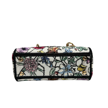 DIOR MINI LADY D-LITE CANVAS MULTICOLOR FLORILEGIO EMBROIDERY GHW [3000163]