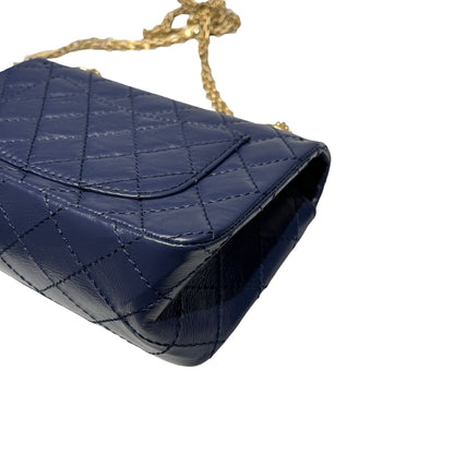 Unused CHANEL Mini 2.55 Cross Body Bag Navy Blue GHW