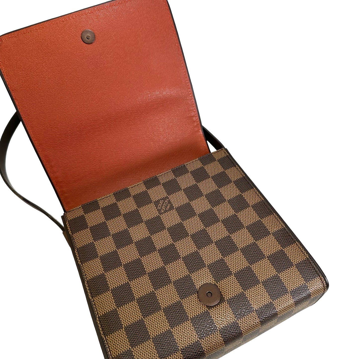 Used LOUIS VUITTON Damier Ebene Pochette Ipanema Shoulder Bag Brown