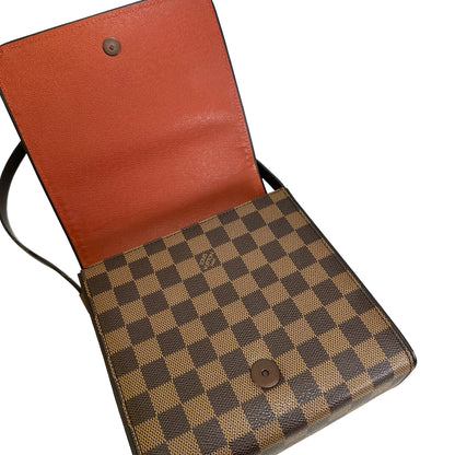 Used LOUIS VUITTON Damier Ebene Pochette Ipanema Shoulder Bag Brown