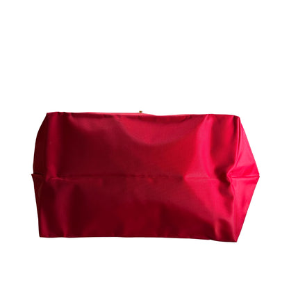 Used LONGCHAMP Eiffel Tower Print Le Pliage Eiffel Tower Tote Bag Red Brown