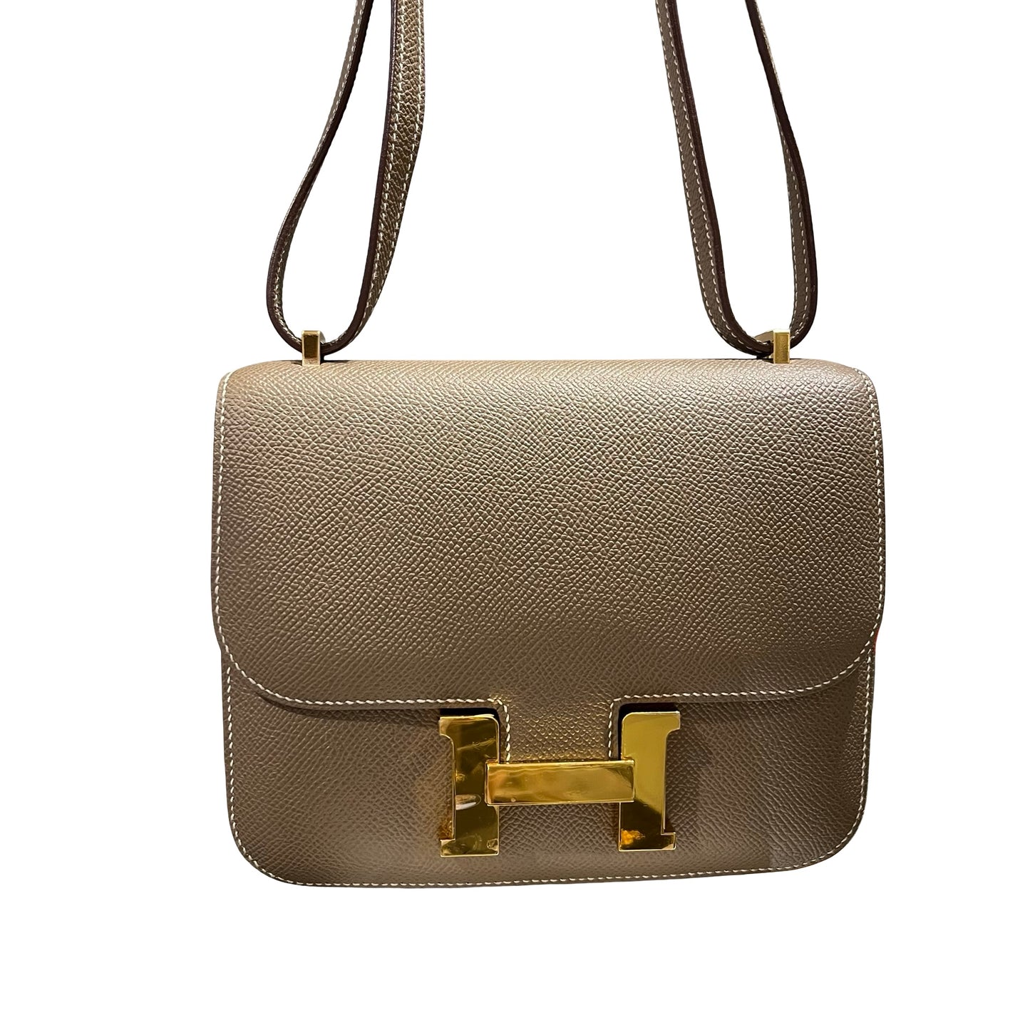 Hermès Mini Constance Shoulder Bag Etoupe GHW